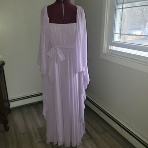 Bagdley Mishka square neck flowy evening gown